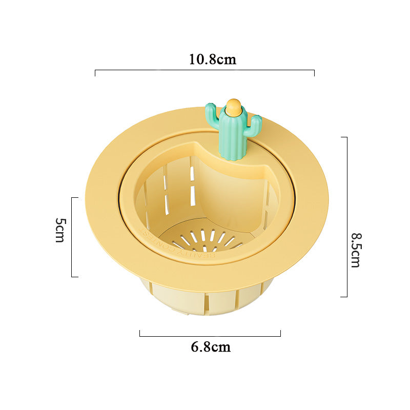 Cactus Sink Drain Strainer Press Automatic Dumping Basket