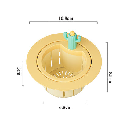 Cactus Sink Drain Strainer Press Automatic Dumping Basket