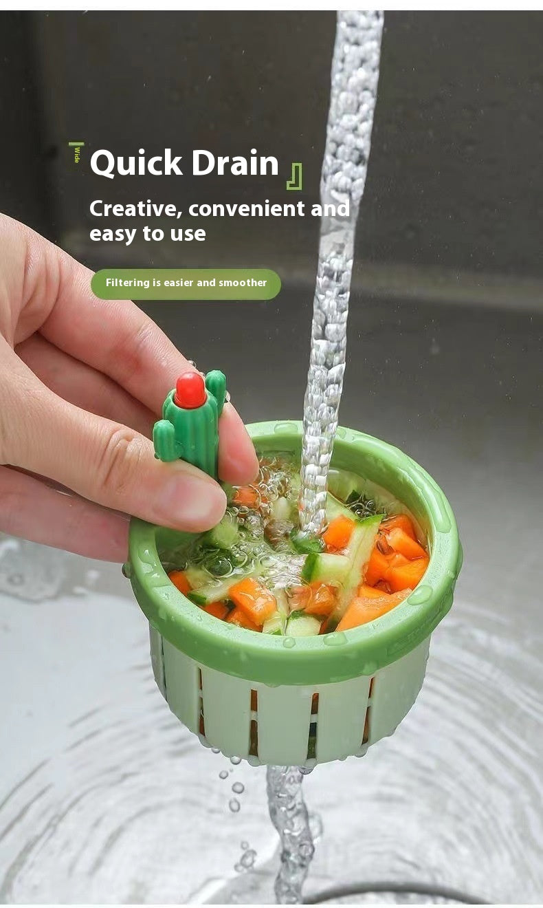 Cactus Sink Drain Strainer Press Automatic Dumping Basket